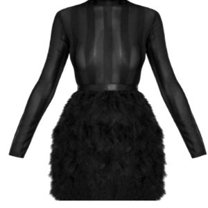 Prettylittlething Feather Dress